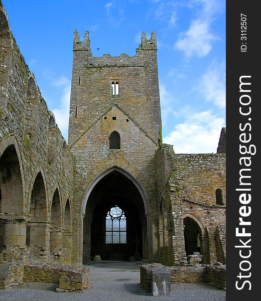 Historic gothic cathedral ruins in ireland. Historic gothic cathedral ruins in ireland
