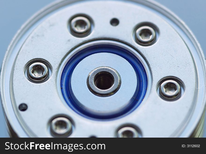 Close-up shot of a hard disk drive. Close-up shot of a hard disk drive