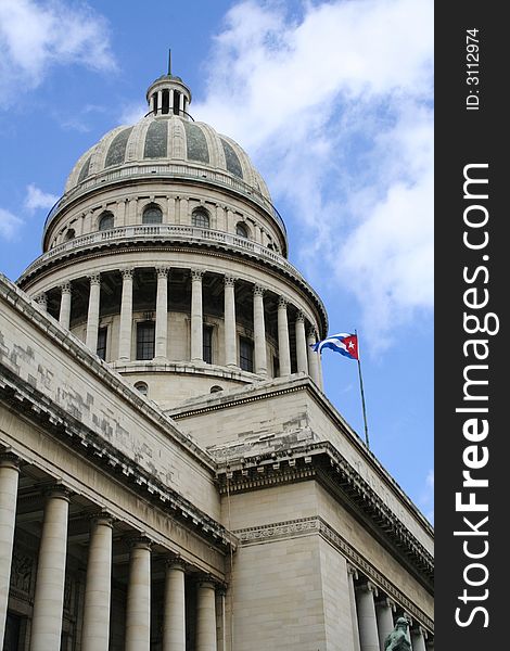 The Capitolio in the center of Havana in Cuba. The Capitolio in the center of Havana in Cuba