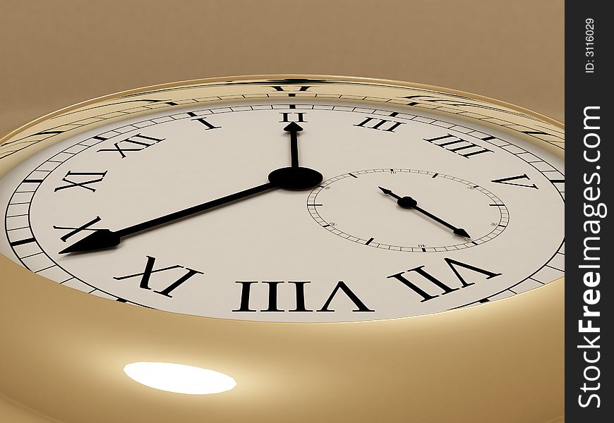 3d rendering illustration of an old clock. A clipping path is included for easy editing.