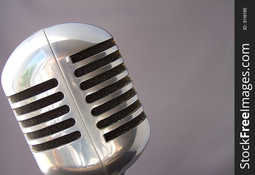 A vintage fifties microphone closeup