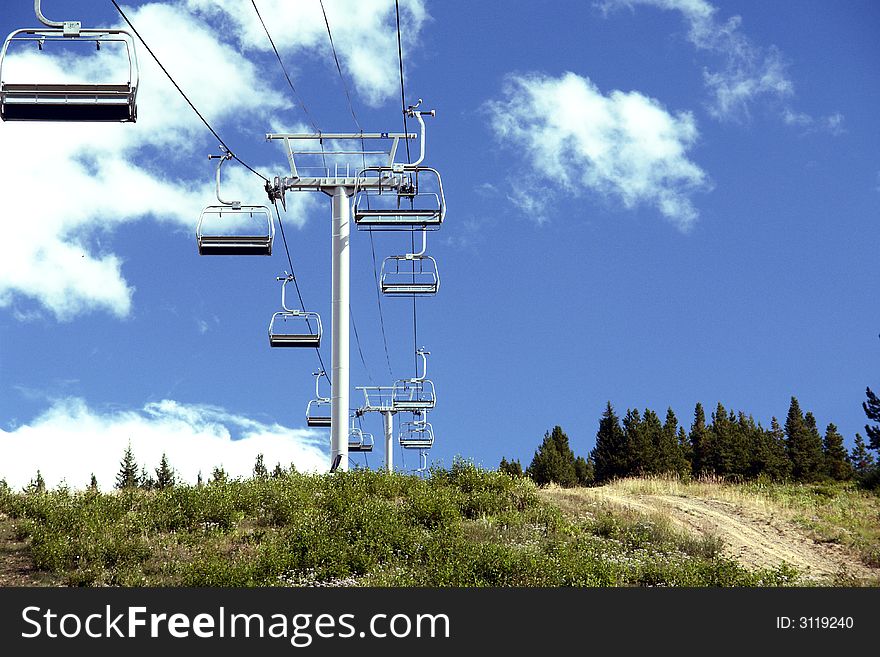 Chairlift at the top of the mountain in Panorama, British Columbia