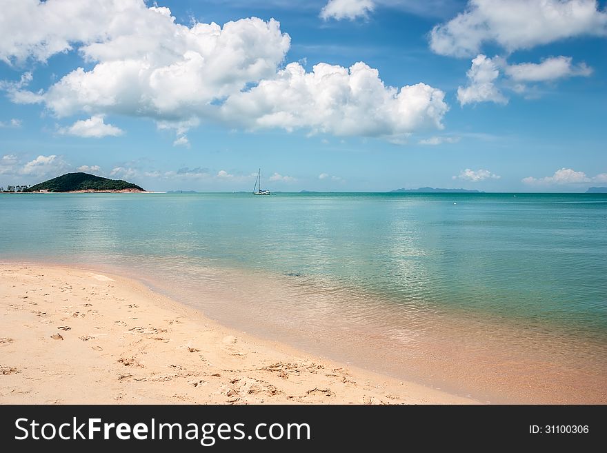 Samui island beach in cloudy day, Thailand. Samui island beach in cloudy day, Thailand