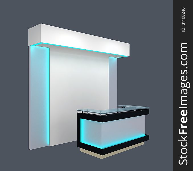 Trade exhibition stand with freeze and counter. Trade exhibition stand with freeze and counter