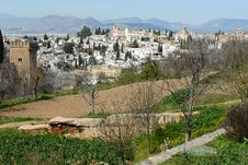Albaicin Seen From The Alhambra In Granada, Andalusia, Spain Stock Images Albaicin Seen From The Alhambra In Granada, Andalusia, Spain Stock Images