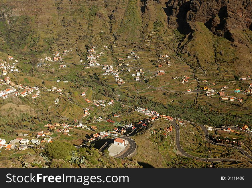 Stunning and beautiful Valle Gran Rey on the island of La Gomera, one of the archipelago of Canary Islands, Spain. Stunning and beautiful Valle Gran Rey on the island of La Gomera, one of the archipelago of Canary Islands, Spain