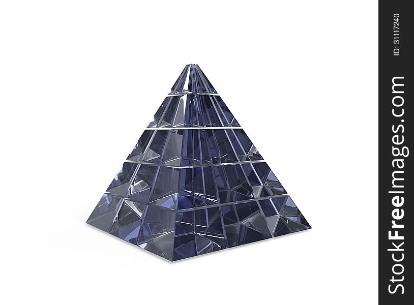 3D model of pyramid form blue glass. 3D model of pyramid form blue glass