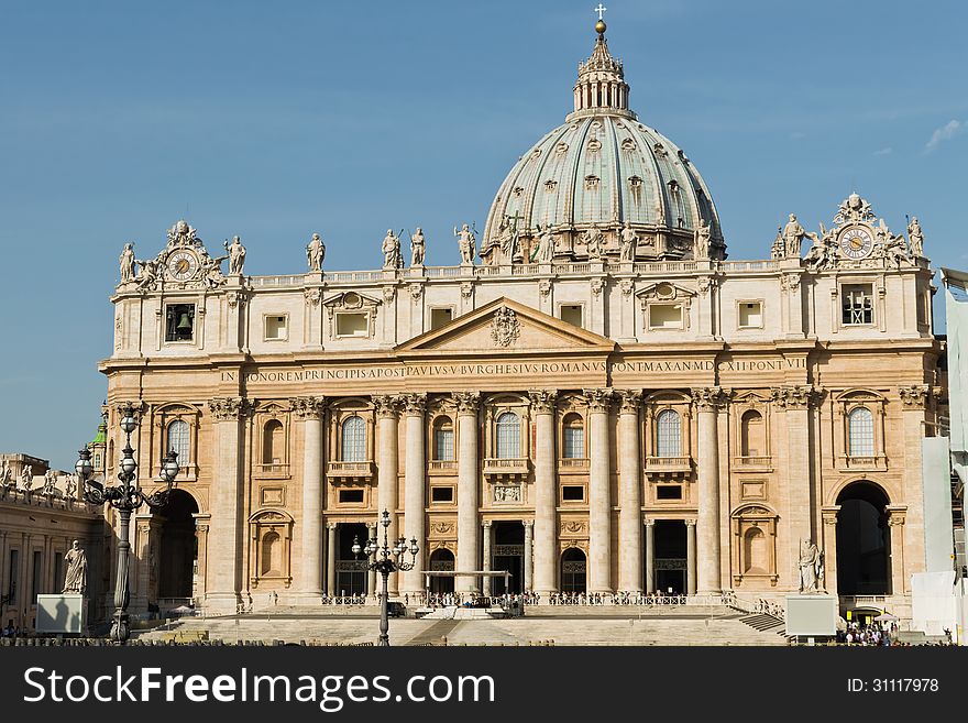 View of St. Peter's Basilica, Rome. View of St. Peter's Basilica, Rome