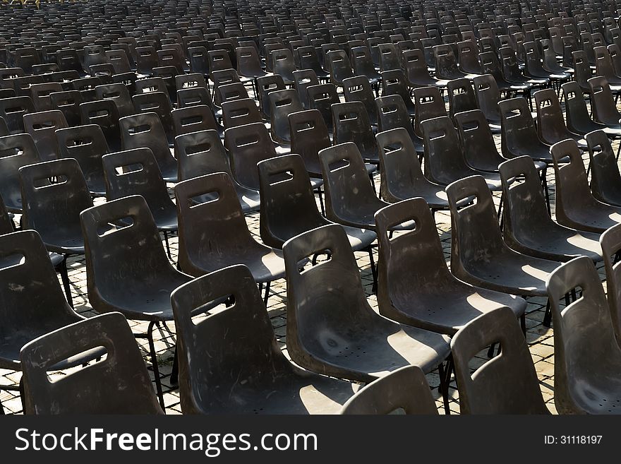 Chairs in Saint Peter's Square, Rome. Chairs in Saint Peter's Square, Rome