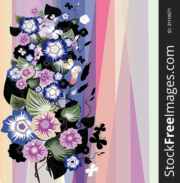 Vector graphic image with flower background. Vector graphic image with flower background