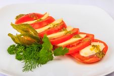 Greek Classic Summer Salad Of Tomatoes And Cheese Feta Royalty Free Stock Images Greek Classic Summer Salad Of Tomatoes And Cheese Feta Royalty Free Stock Images