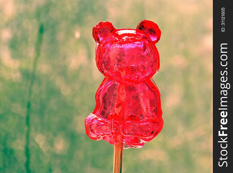 Sweet teddy bear red on the background. Sweet teddy bear red on the background