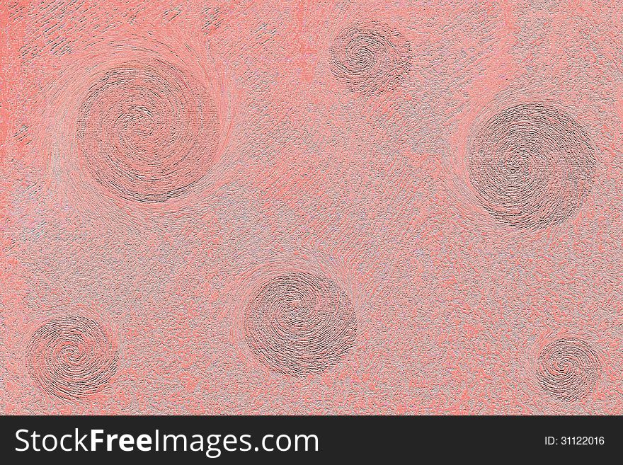Background color salmon with textured balls. Background color salmon with textured balls