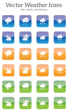 Vector Weather Icons Royalty Free Stock Image
