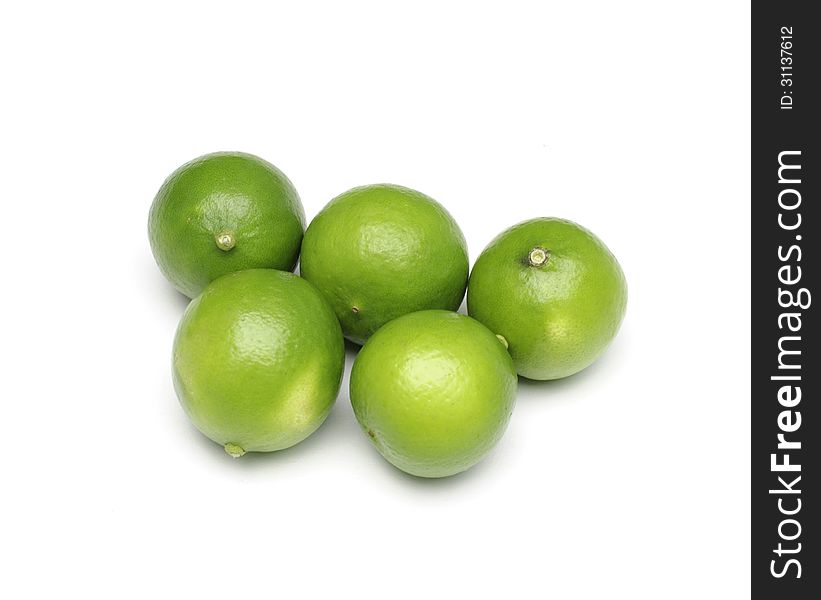 Green Limes Isolated on white background