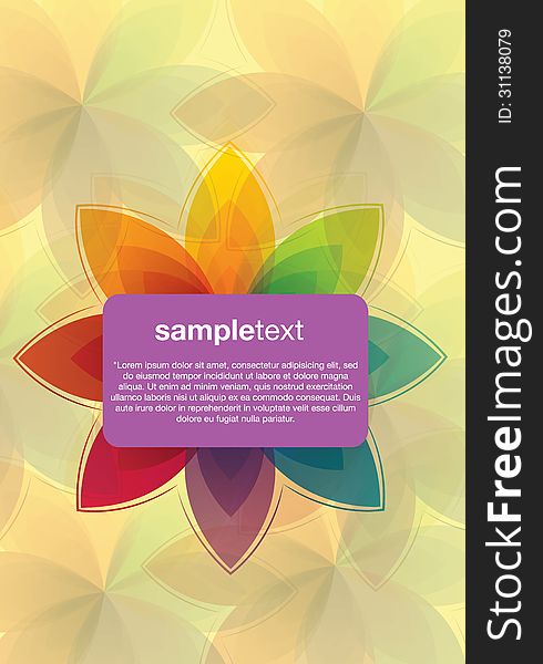 A colourful full page design with a sample text space and flower theme. A colourful full page design with a sample text space and flower theme