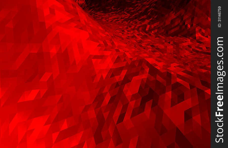 Red triangular background made of glossy digital surface. Red triangular background made of glossy digital surface