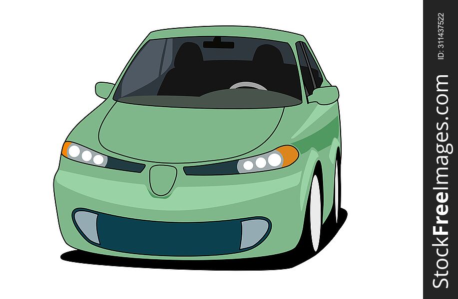 Electric Car illustration over white background