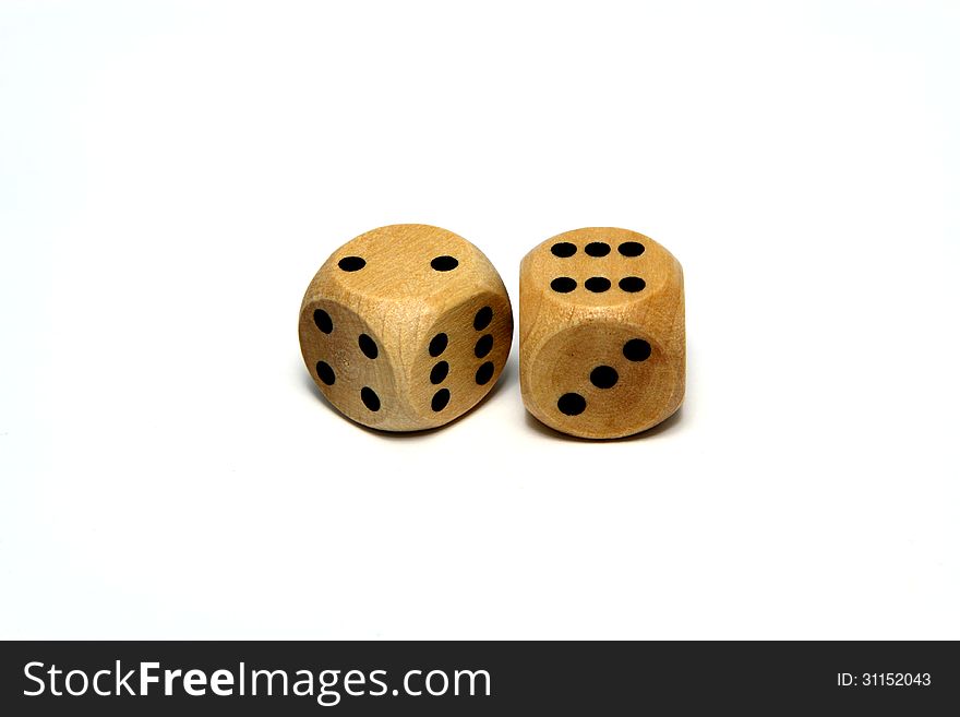 Two dice on an white background