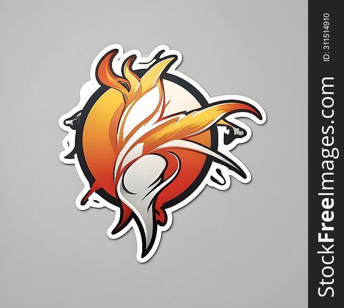 The image showcases a dynamic and vibrant design, where elements of fire intertwine harmoniously with a musical note, symbolizing the powerful fusion of music and energy. The fiery tones of orange and yellow are contrasted beautifully against the cooler grey background, making the design pop.