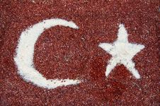 Turkish Flag Of Ground Chili Pepper Royalty Free Stock Images Turkish Flag Of Ground Chili Pepper Royalty Free Stock Images