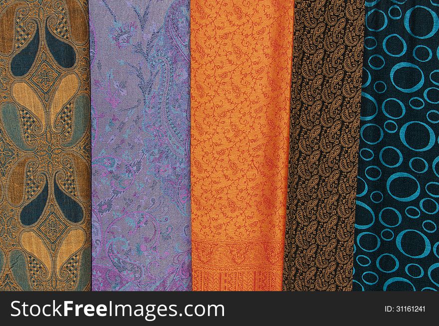 Background of a bright varicolored fabric. Background of a bright varicolored fabric