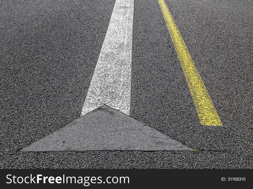 Road marking on an airstrip