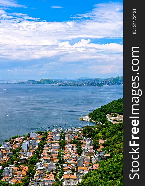 View of Urca's neighborhood from the Sugarloaf Mountain. View of Urca's neighborhood from the Sugarloaf Mountain.
