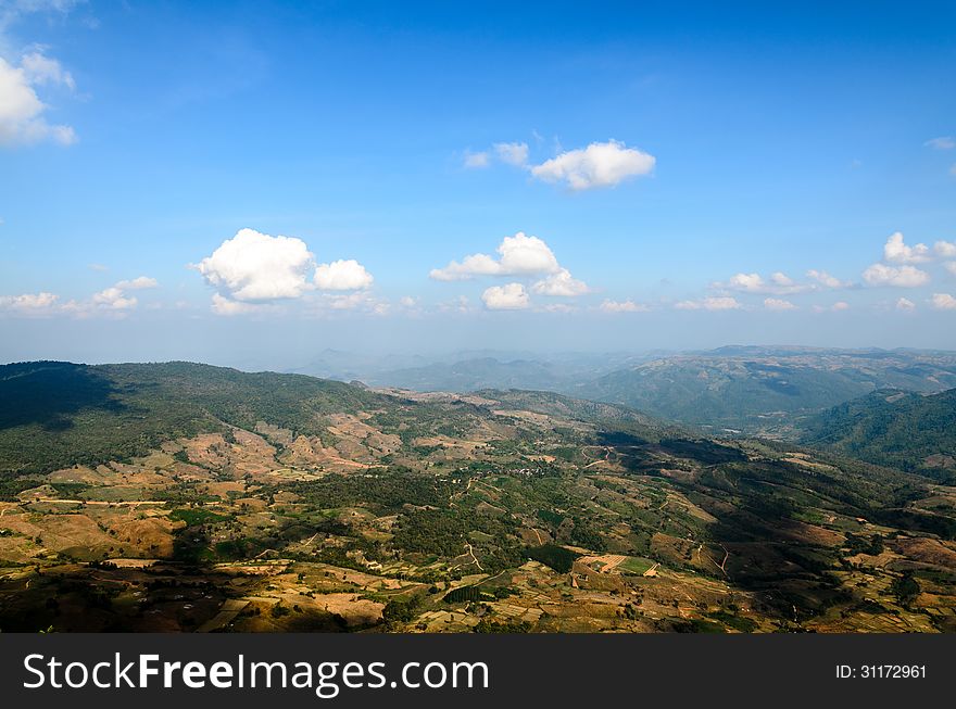 Mountain under Blue Sky and Cloud