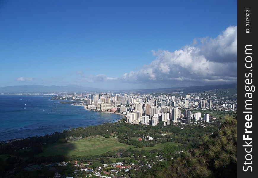 View of Honolulu from the top of Diamond Head. View of Honolulu from the top of Diamond Head.