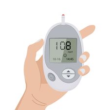 Glucometer Isolated On White Background. Blood Sugar Test Device Stock Image