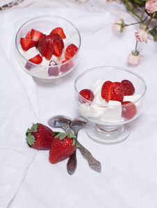 Strawberry Dessert With Ice Cream Stock Photo Strawberry Dessert With Ice Cream Stock Photo