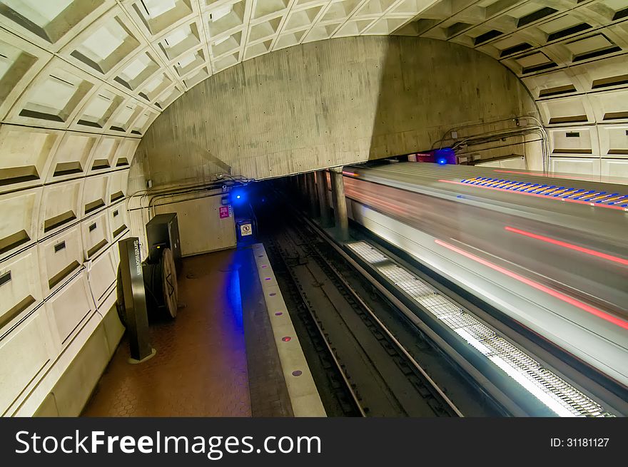 Inside Washington DC Metro Tunnel