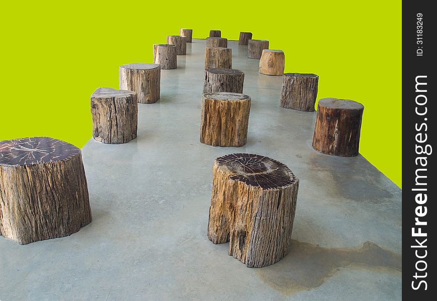 The destroyed forest is simulated by stumps of trees. The destroyed forest is simulated by stumps of trees.