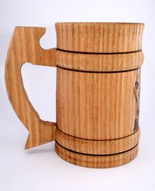 Beer Wooden Mug Royalty Free Stock Photography