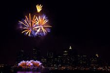 Fireworks In NYC 4th Of July Royalty Free Stock Photography