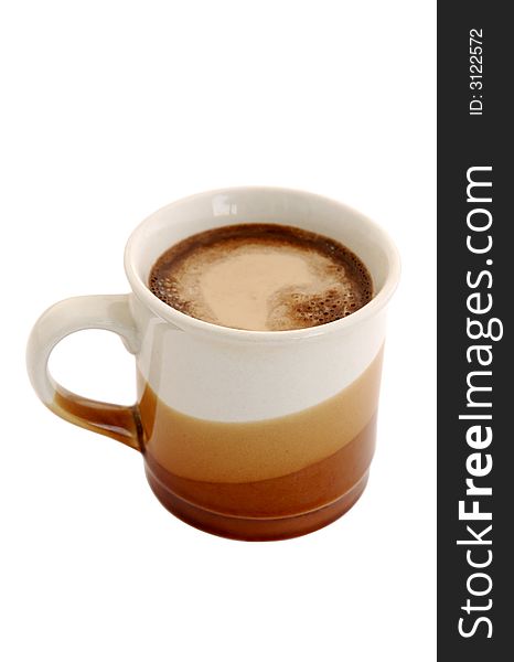 Cup of coffee on white background. Cup of coffee on white background