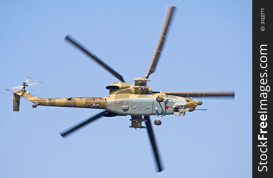 MI-28 combat helicopter. Night hunter. Fly-past at 95th anniversary of Russian Air Force. 11 August 2007. MI-28 combat helicopter. Night hunter. Fly-past at 95th anniversary of Russian Air Force. 11 August 2007