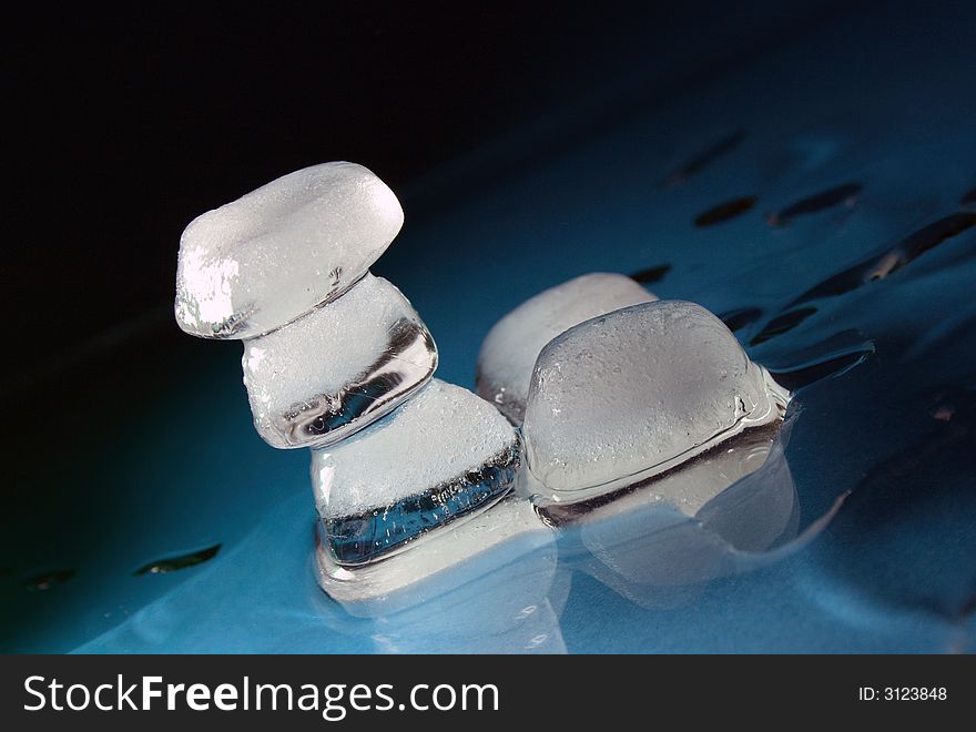 Melting ice cubes