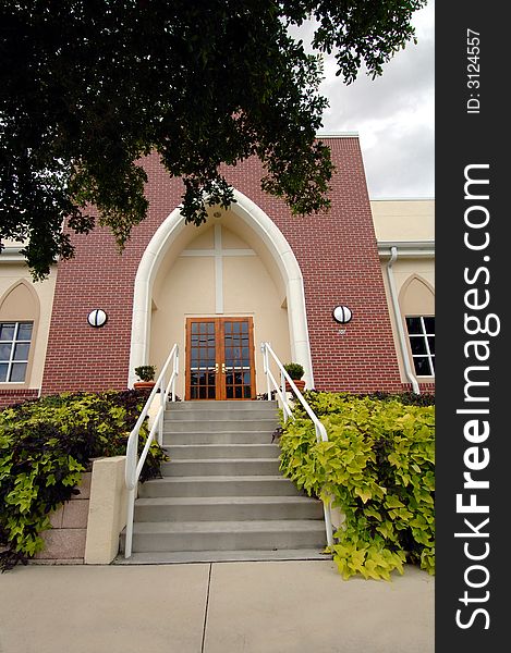 Steps and entrance to a church. Steps and entrance to a church