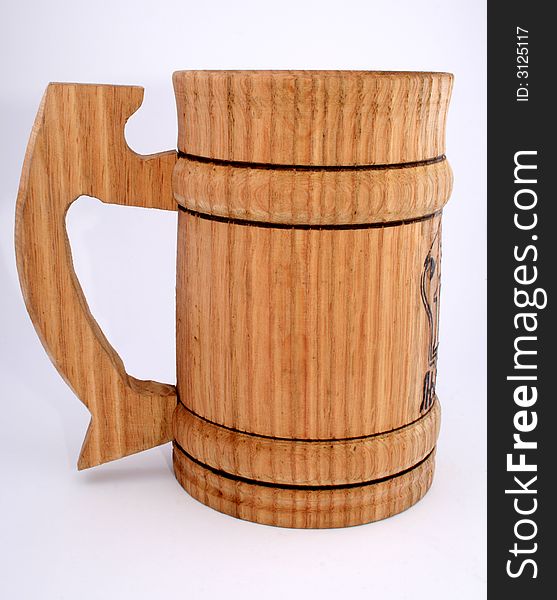 Old vintage beer wooden mug