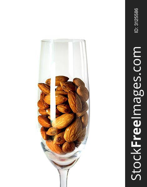 Almonds; Objects on white background