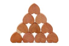 Wooden Heart Shape Blocks Royalty Free Stock Photo