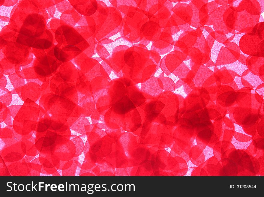 Red Heart Shape Paper Under Light