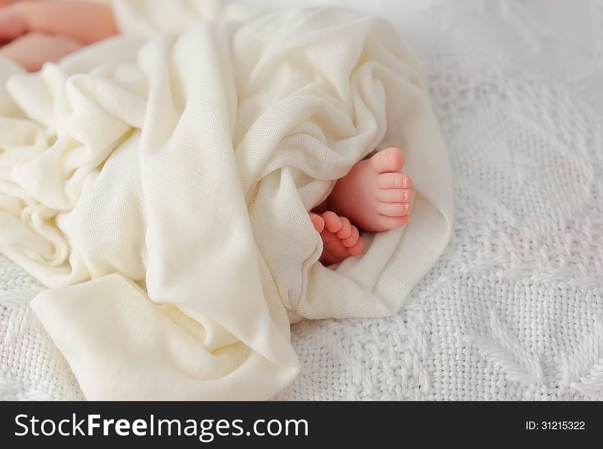 On a white background sweet little baby legs. On a white background sweet little baby legs