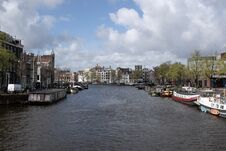 View From The Blauwbrug Bridge At Amsterdam The Netherlands 23-3-2024 Royalty Free Stock Images