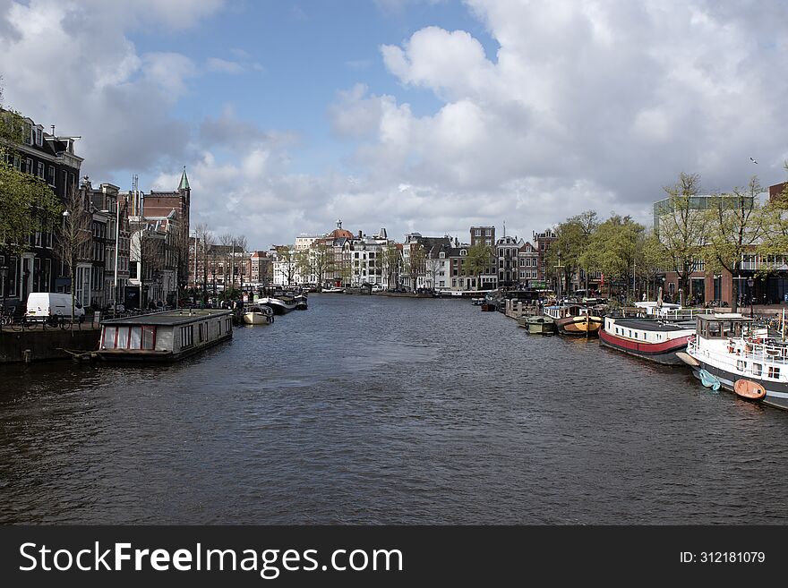 View From The Blauwbrug Bridge At Amsterdam The Netherlands 23-3-2024