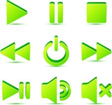 Green Vector Plastic Navigation Symbols Set Stock Photography Green Vector Plastic Navigation Symbols Set Stock Photography
