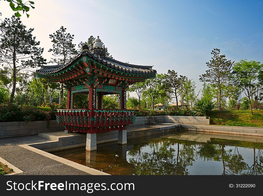 The image taken in china's xian city Xi'an Expo Park.The korea pavilion.