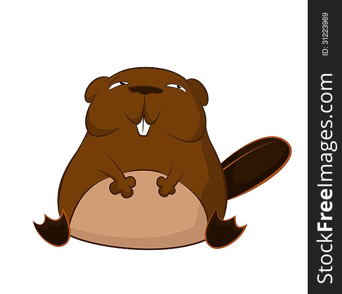 Vector image of funny cartoon smiling beaver. Vector image of funny cartoon smiling beaver